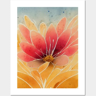 Desert Flower Watercolour Posters and Art